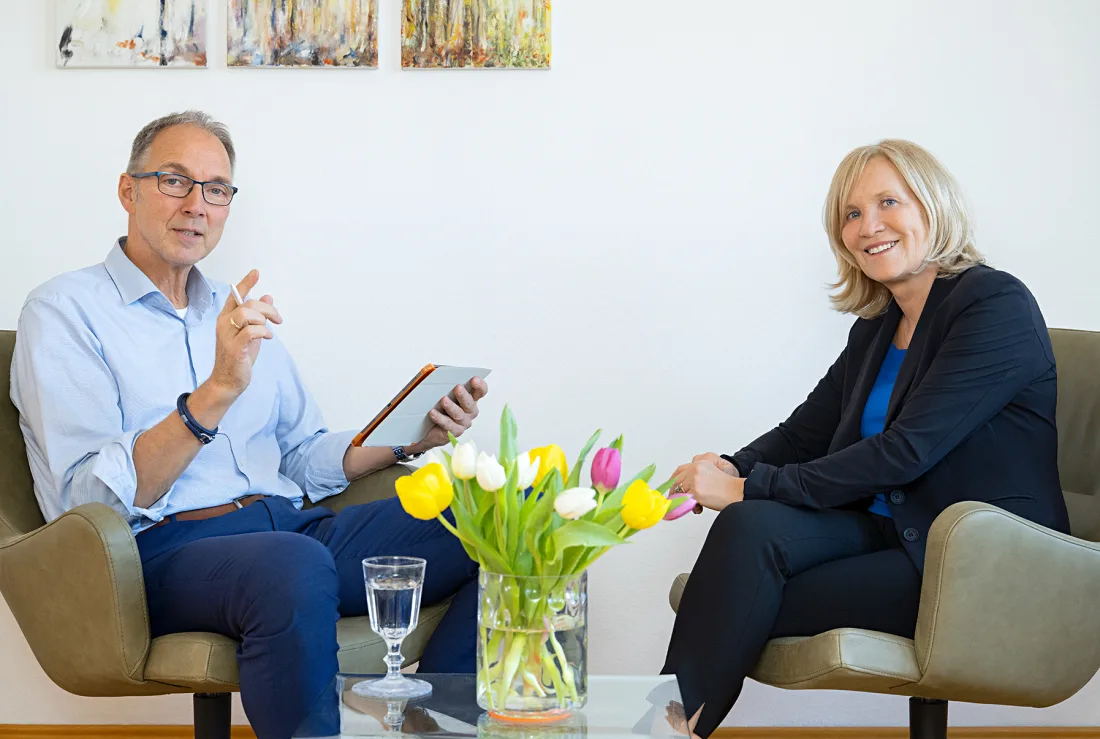 Bernhard Broekman und Gabriela Jérôme im Gespräch